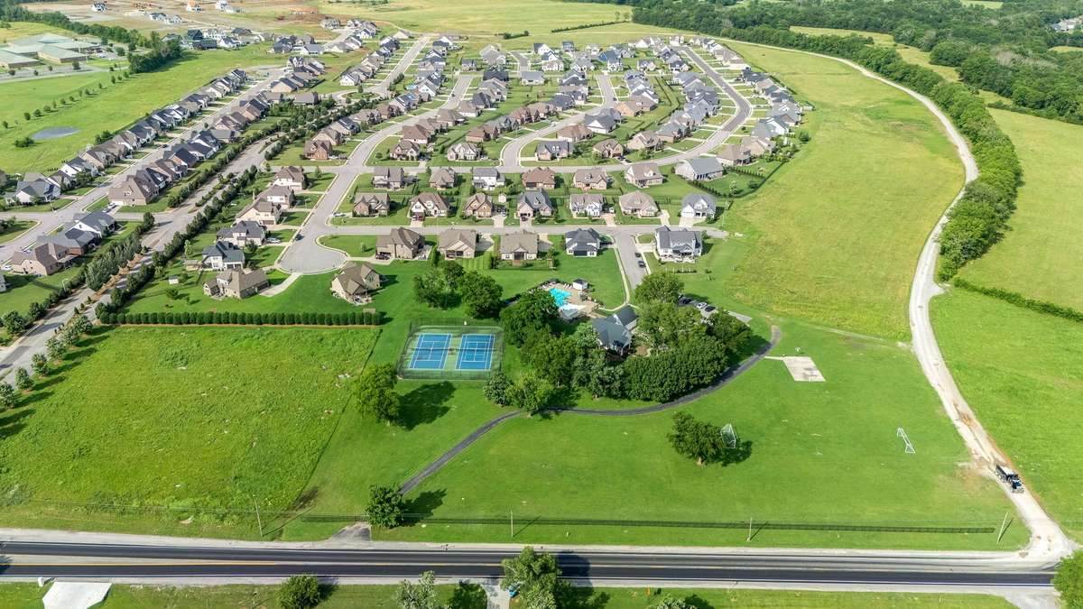 Neighborhood has wonderful amenities.  Aerial shot of the neighborhood showing the layout.