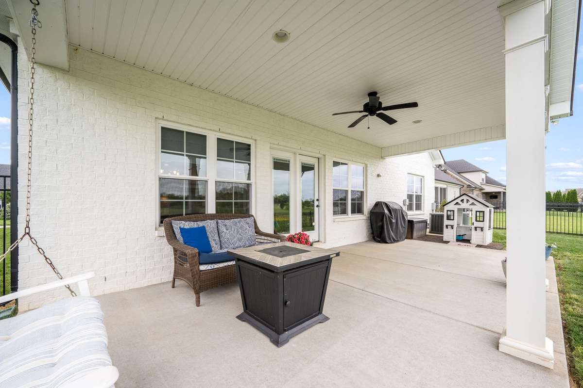 Moving to outside, the covered back pagio is your relaxing get away.