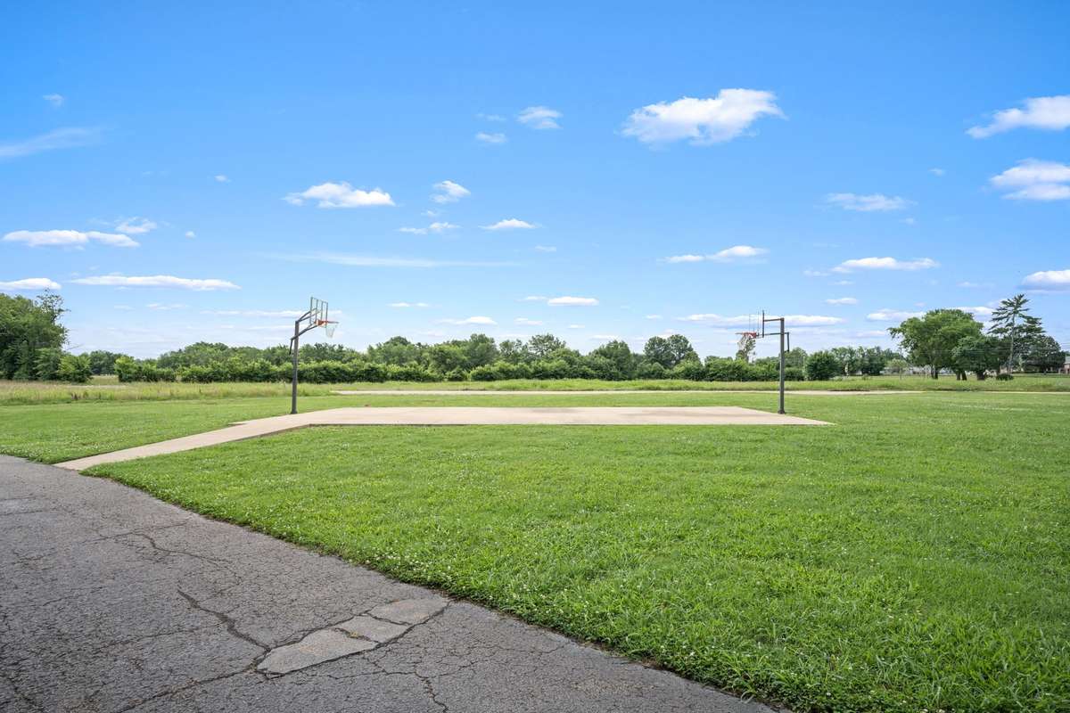 Community basketball courts for a quick pick up game.
