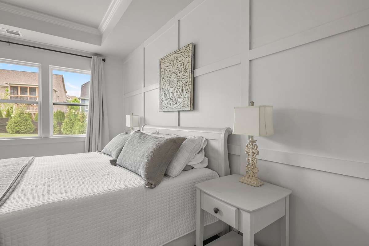 You'll appreciate custom touches like a wood accent wall