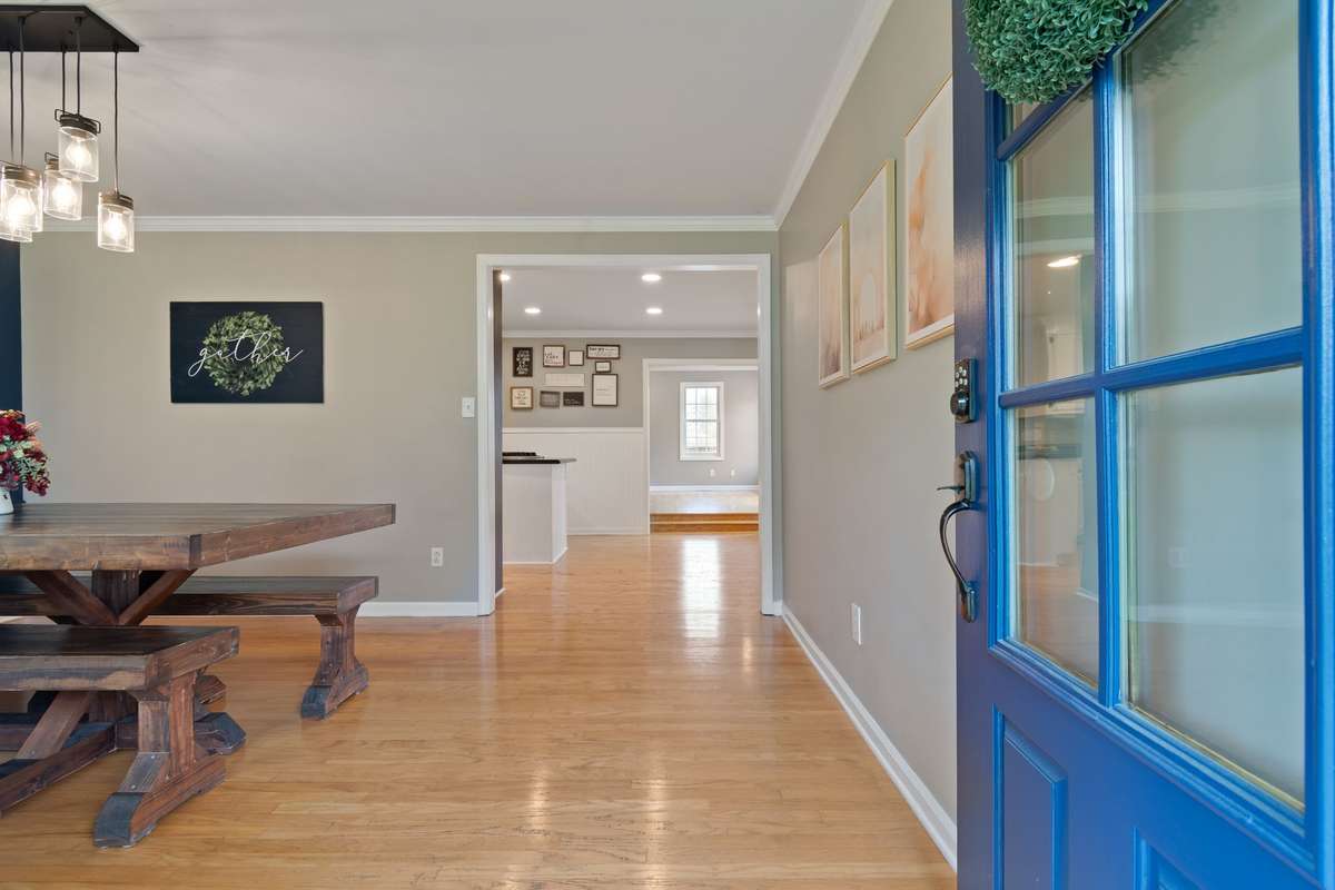 Hardwood floors throughout living areas