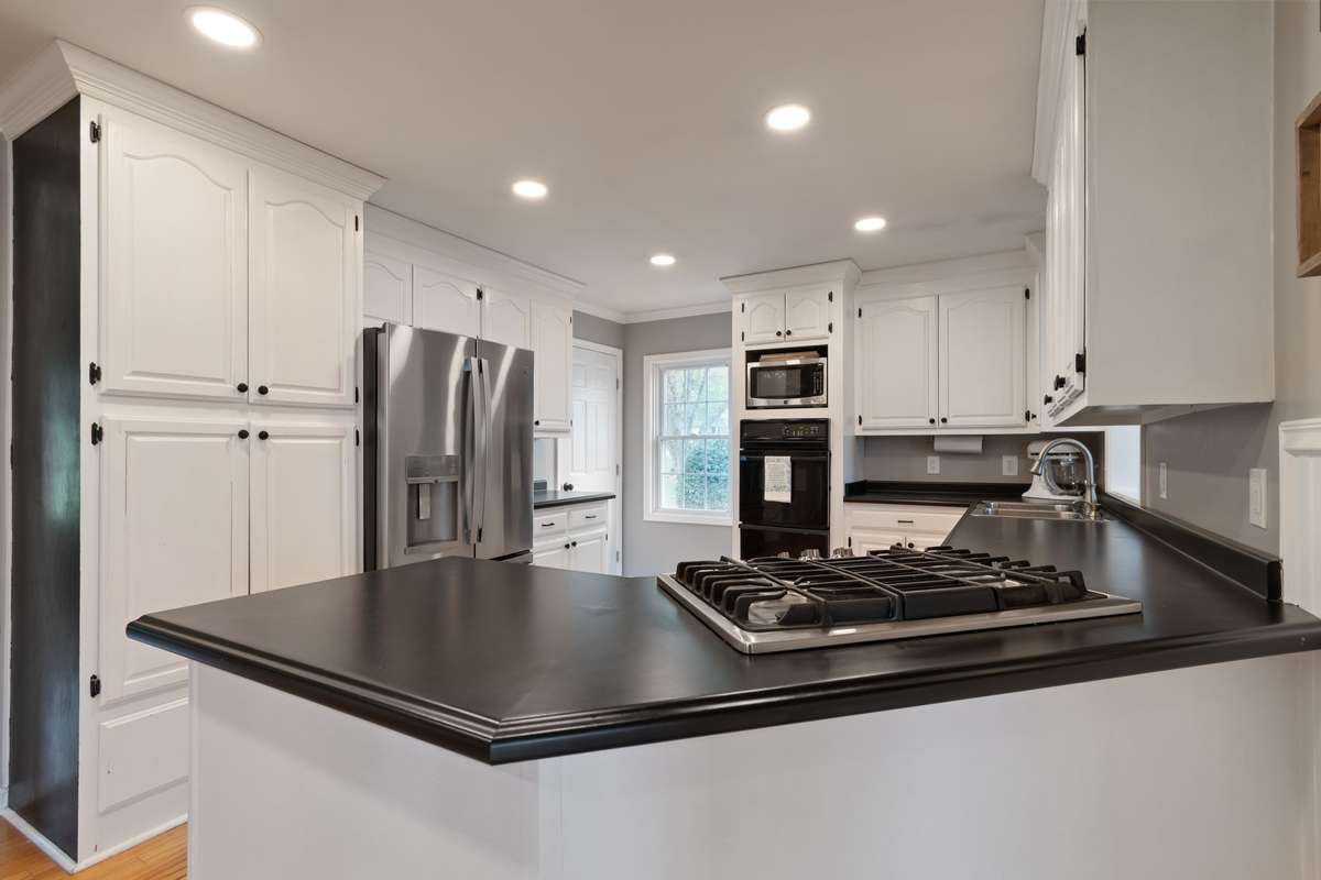 Gas Range and Stainless Fridge