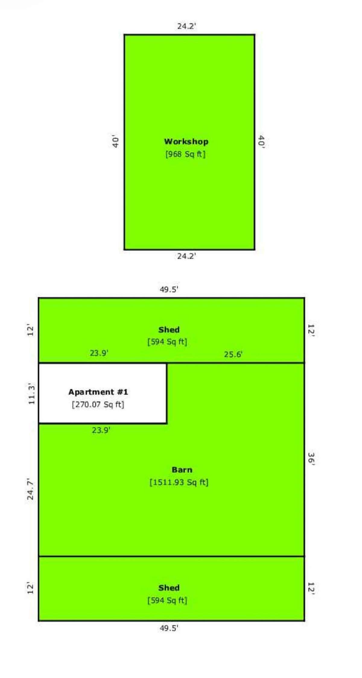 Floor Plan - Barn & Apartment. 

Thank you for viewing!