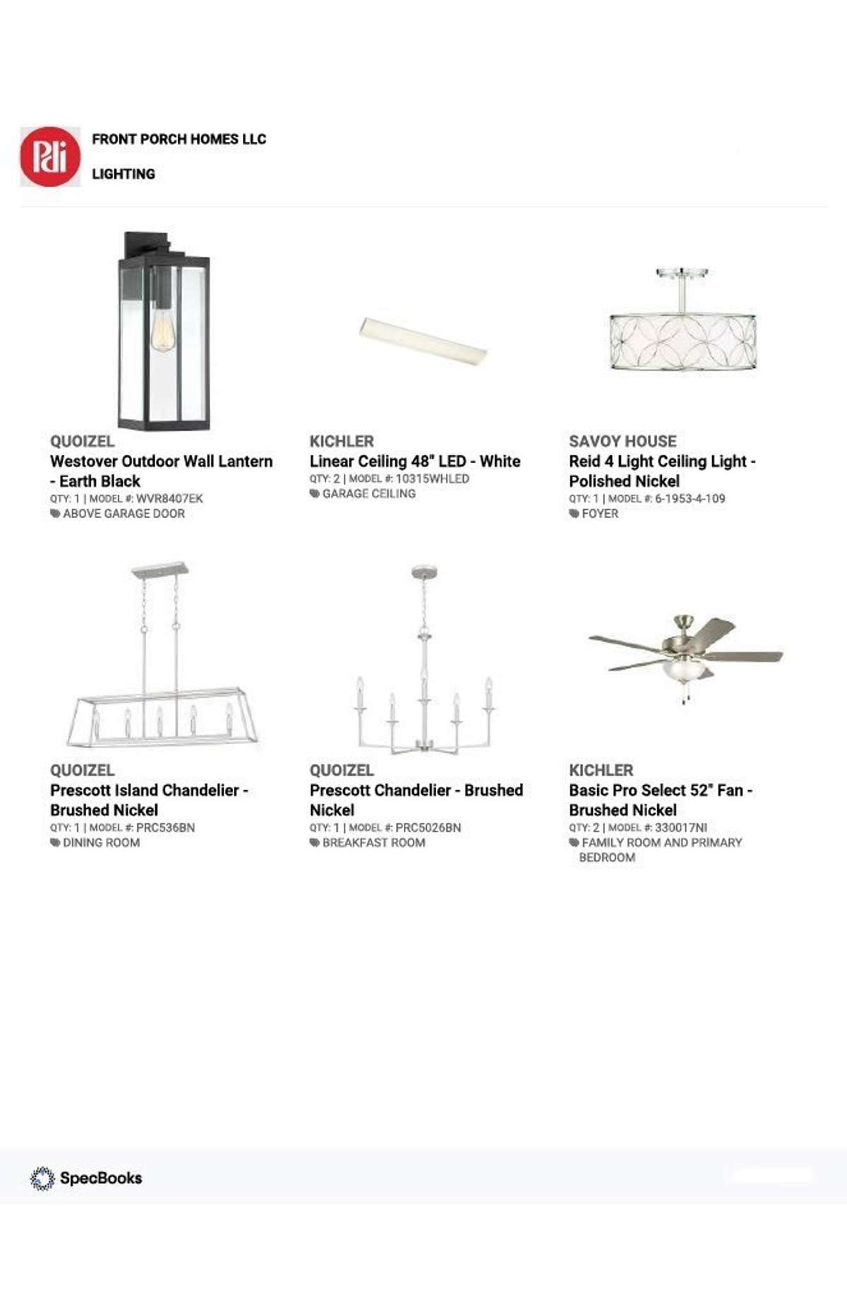 Designer lighting chosen for this home