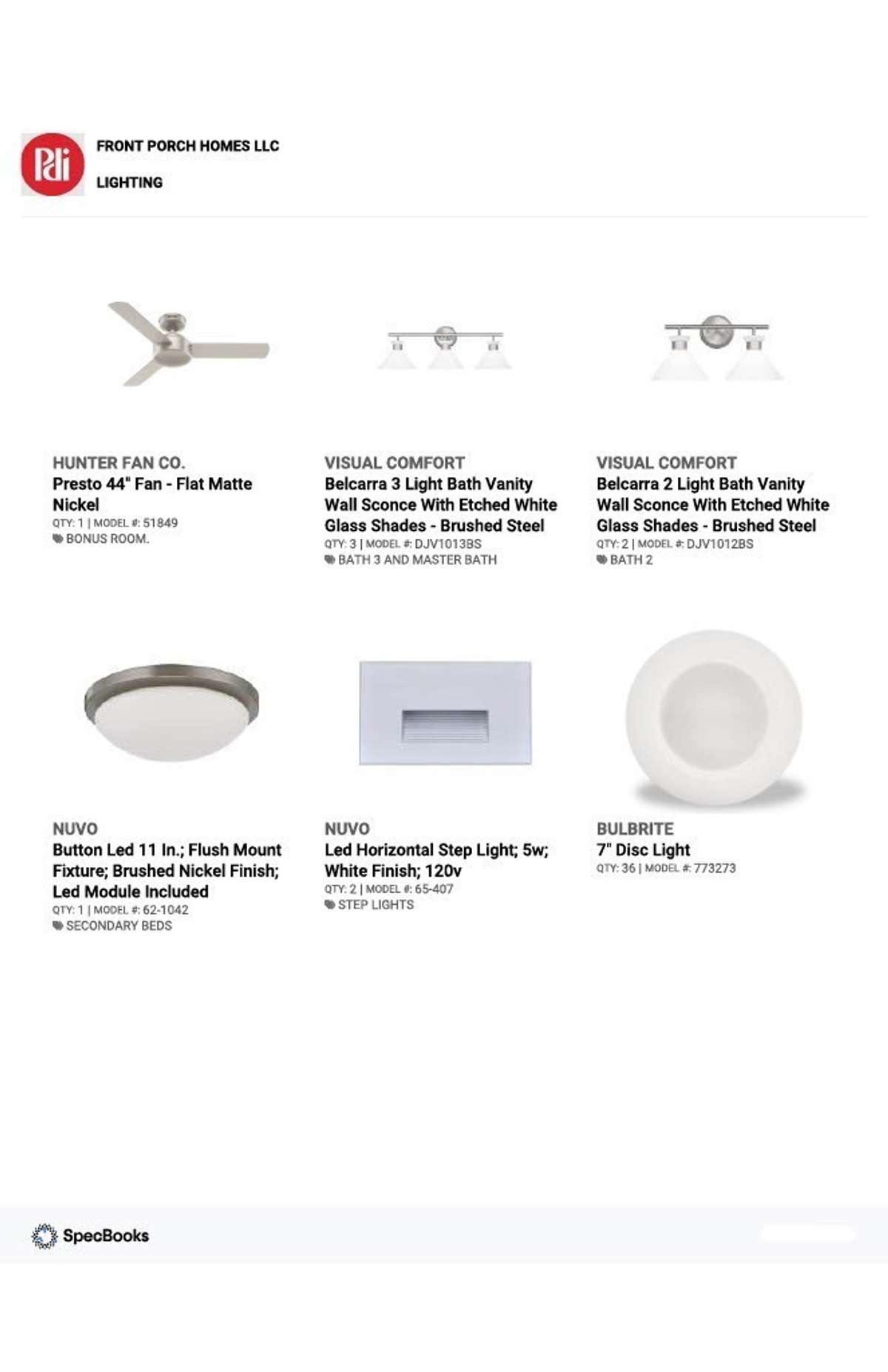 Designer lighting chosen for this home