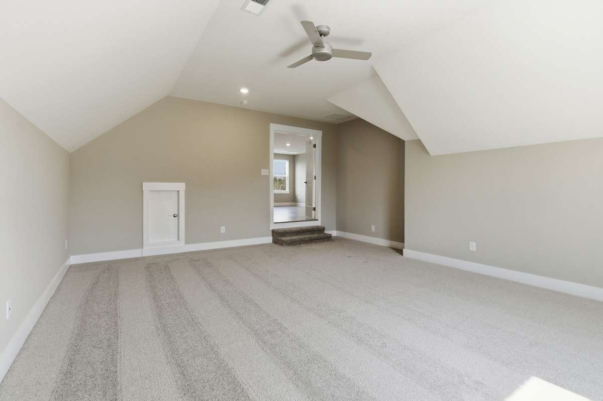 An expansive bonus room is one of two bonus areas on the second floor.