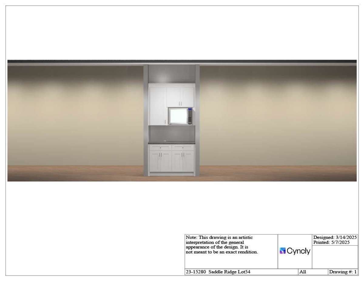 The pantry area is where the built in microwave is located