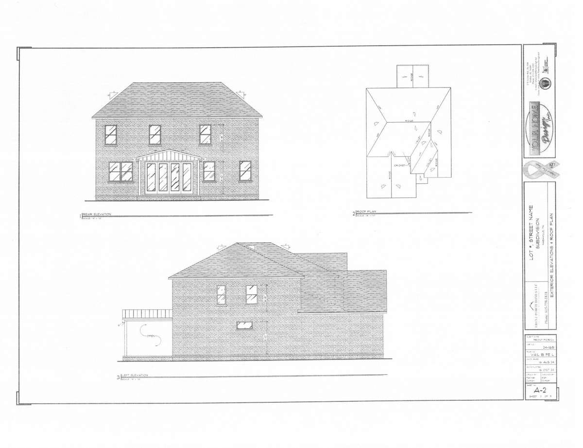 Architechtural drawing of the Vail Floor Plan selected for this homesite