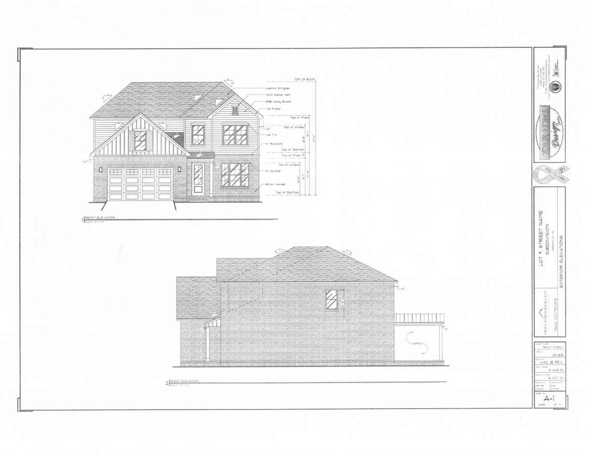 Architechtural drawing of the Vail Floor Plan selected for this homesite