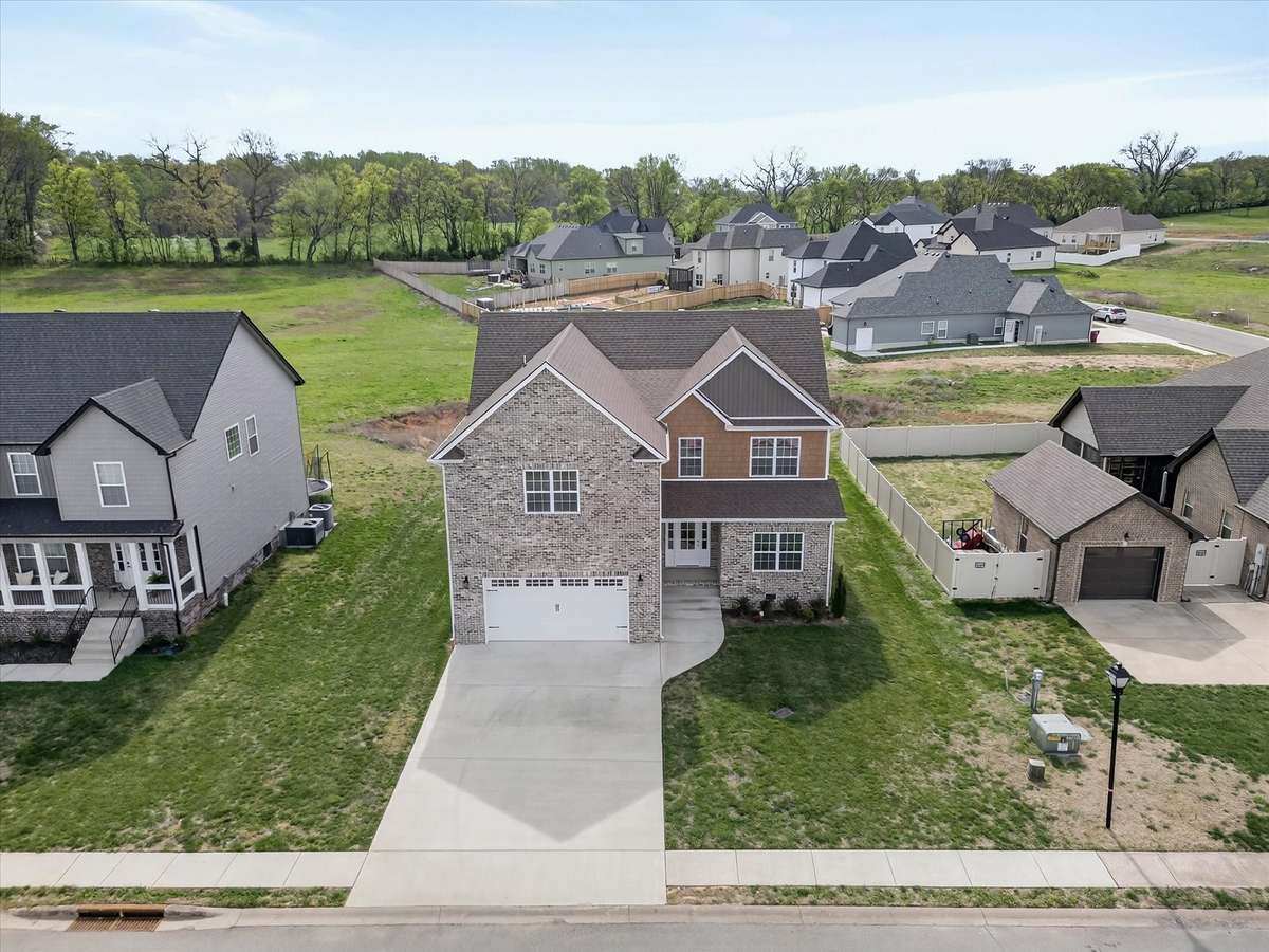 Aerial view of home from street perspective