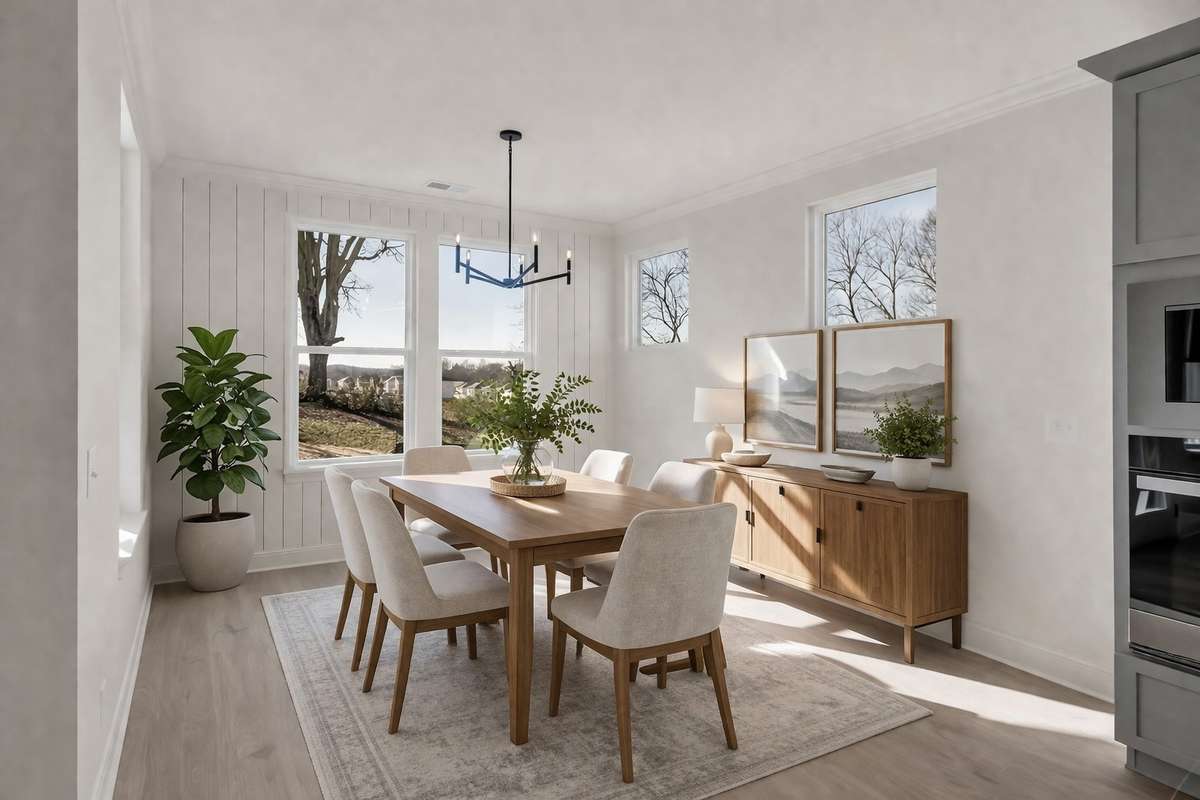 Virtually staged dining room for inspiration