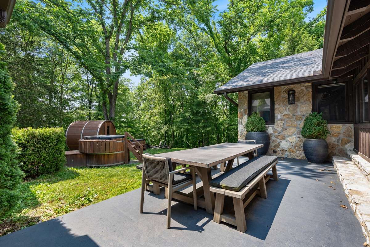 Outdoor patio, wellness retreat