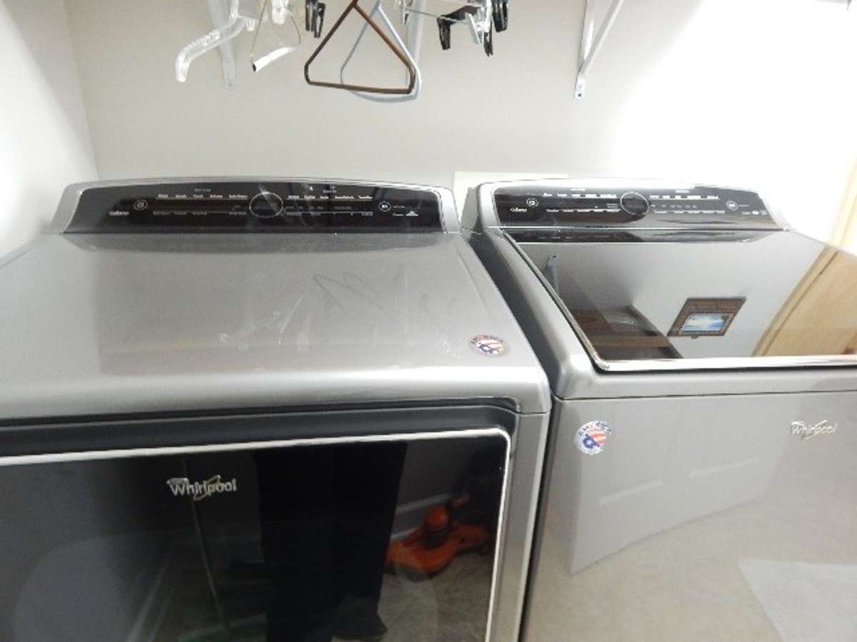 Really nice washer and dryer remain with the house