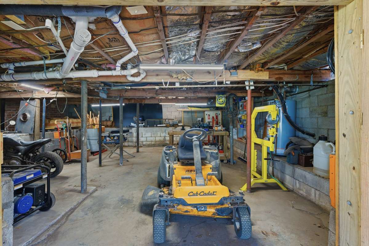 Walk in unfinished basement with tons of storage for all the yard toys, bikes and tools!