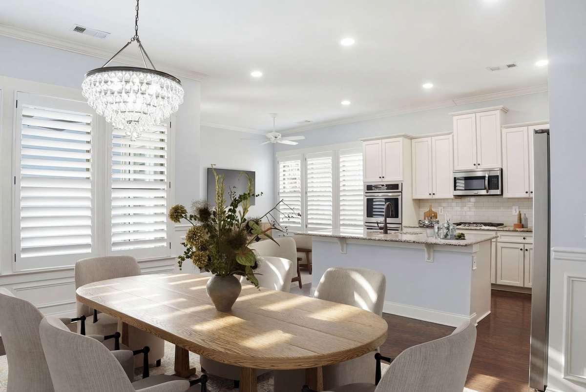 Large dining area off of the kitchen.