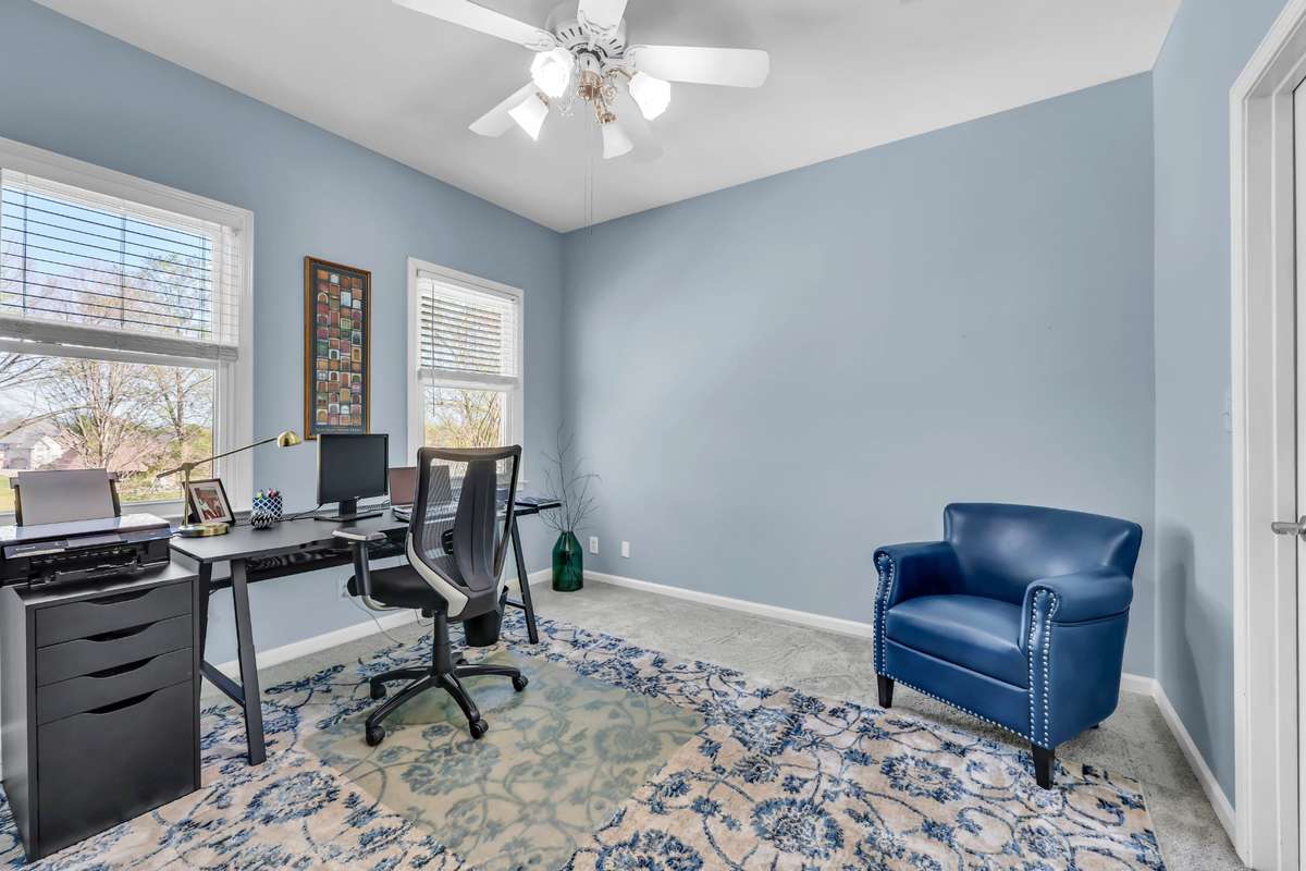 Bedroom 3 with plush carpet + beautiful views
