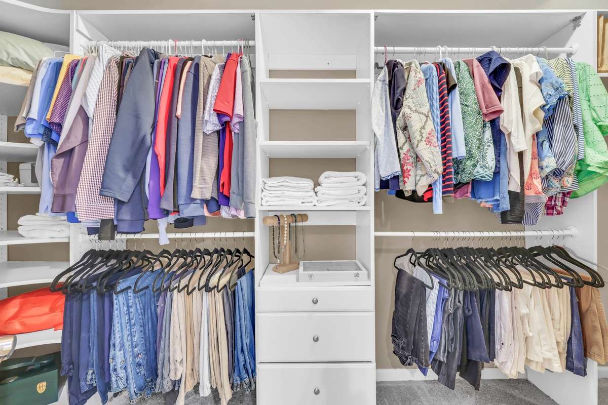 This is just one section of the walk in closet in the primary