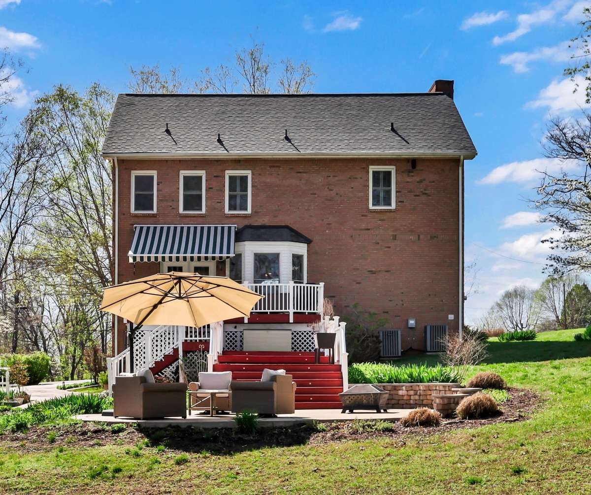 Beautiful backyard with landscaping and entertaining areas