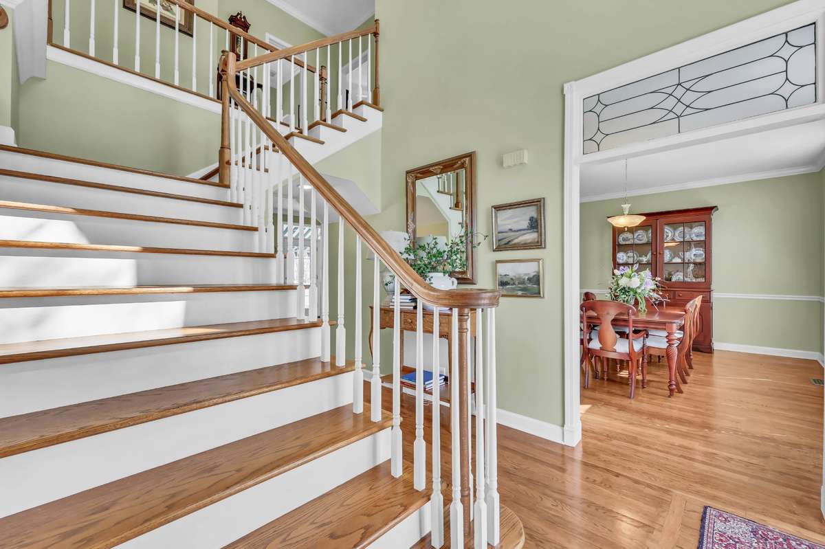 Nice wide stairs leading you to 3 bedrooms + 2 full baths