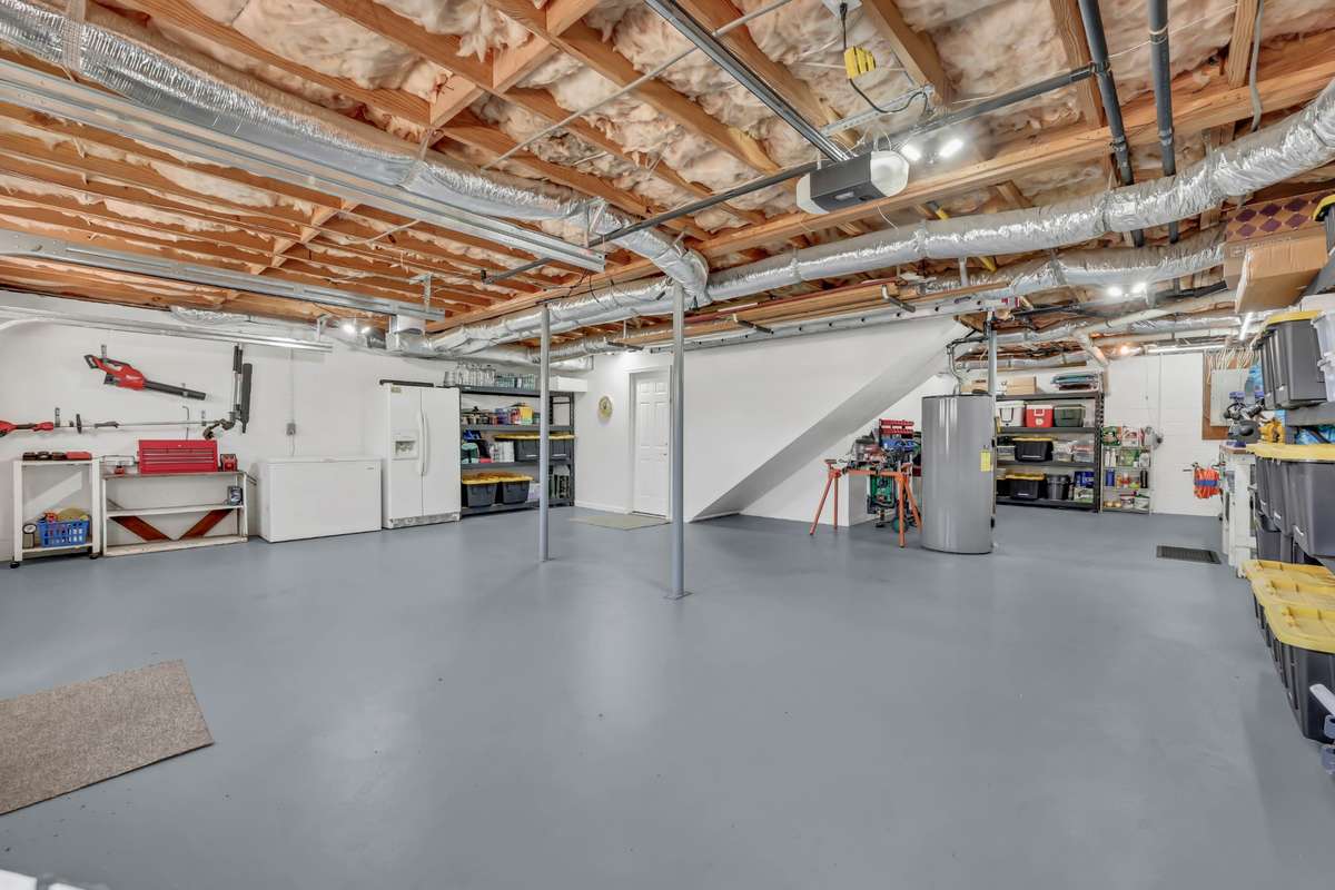 Another view of the garage, offering a generous amount of storage space