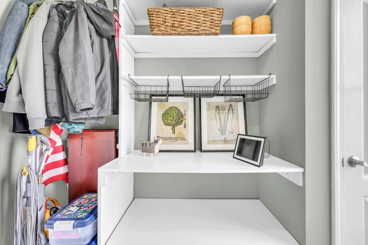 The laundry room double as a coat closet + additional pantry space if needed