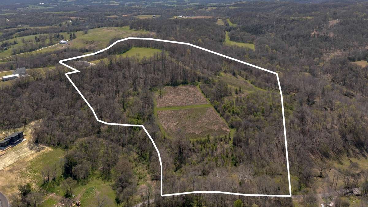 House and shop are located in the top left corner inside the property lines