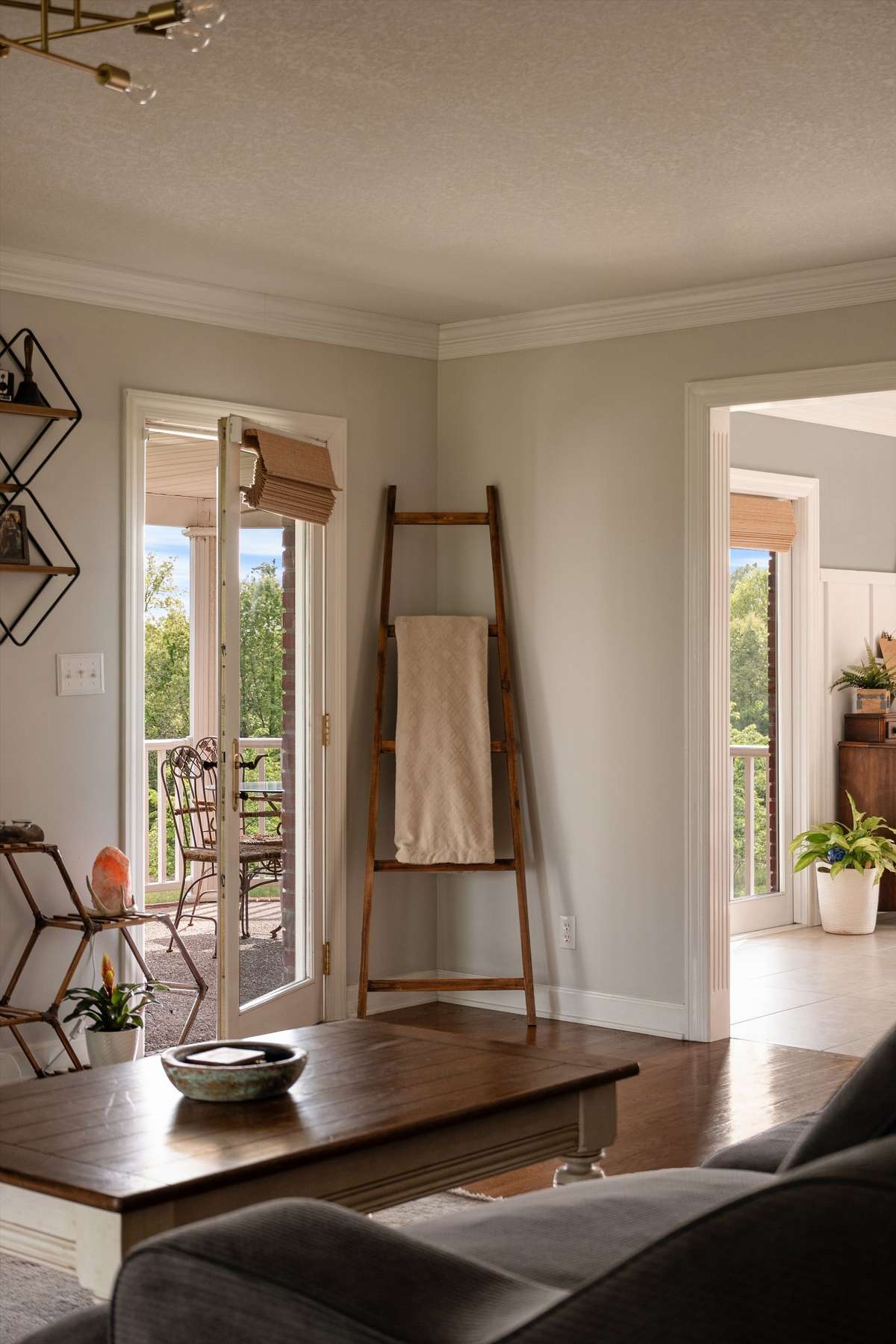 With access to the side porch