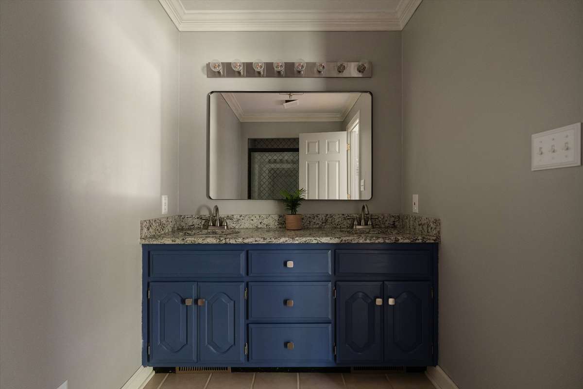 Newly renovated bathroom in primary