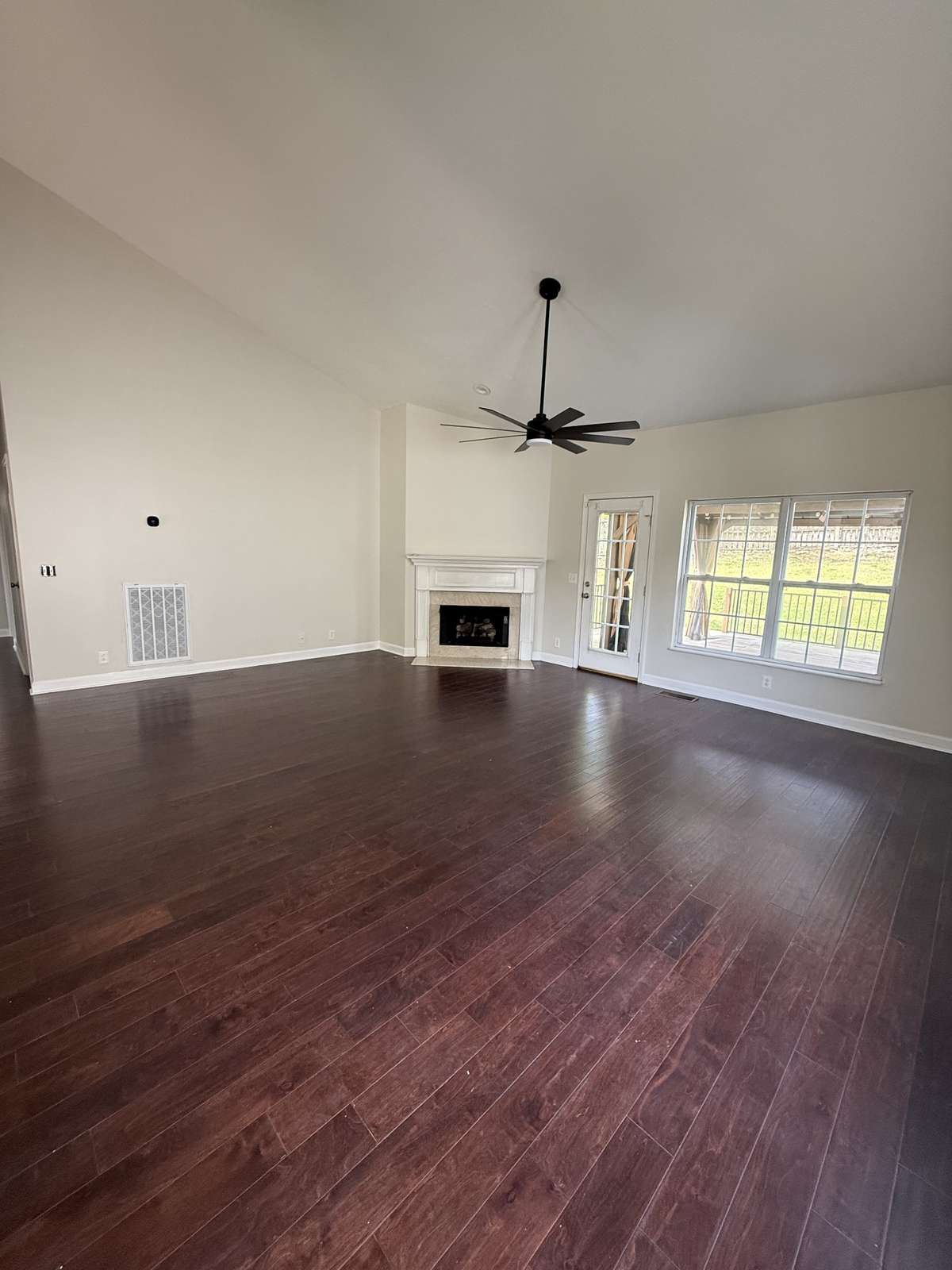 Living room with gas logs