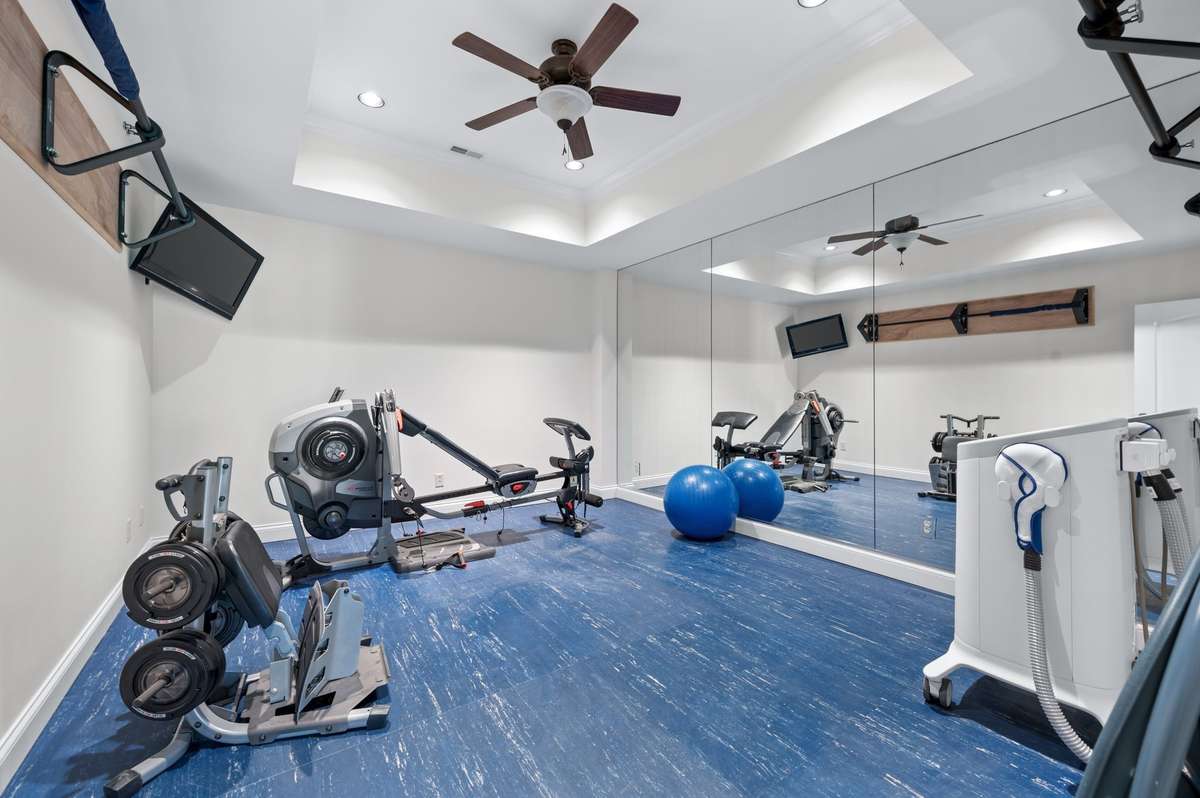 There is also a home gym.