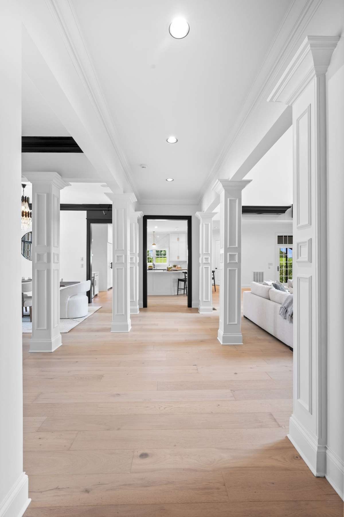 The foyer flows into the massive living area and kitchen area.