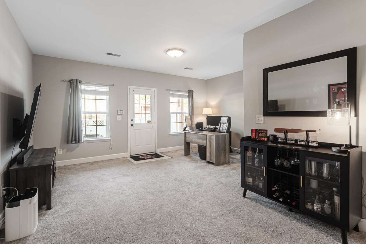 Basement living area or extra bedroom