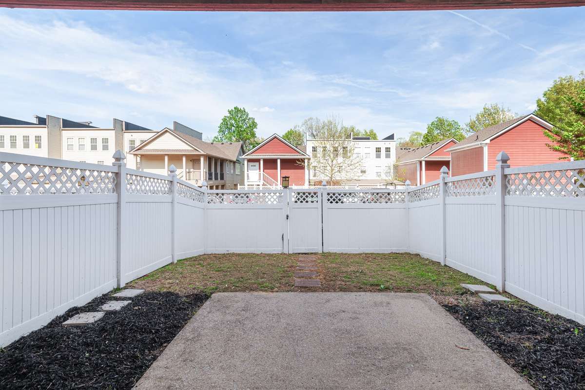 Fenced backyard area