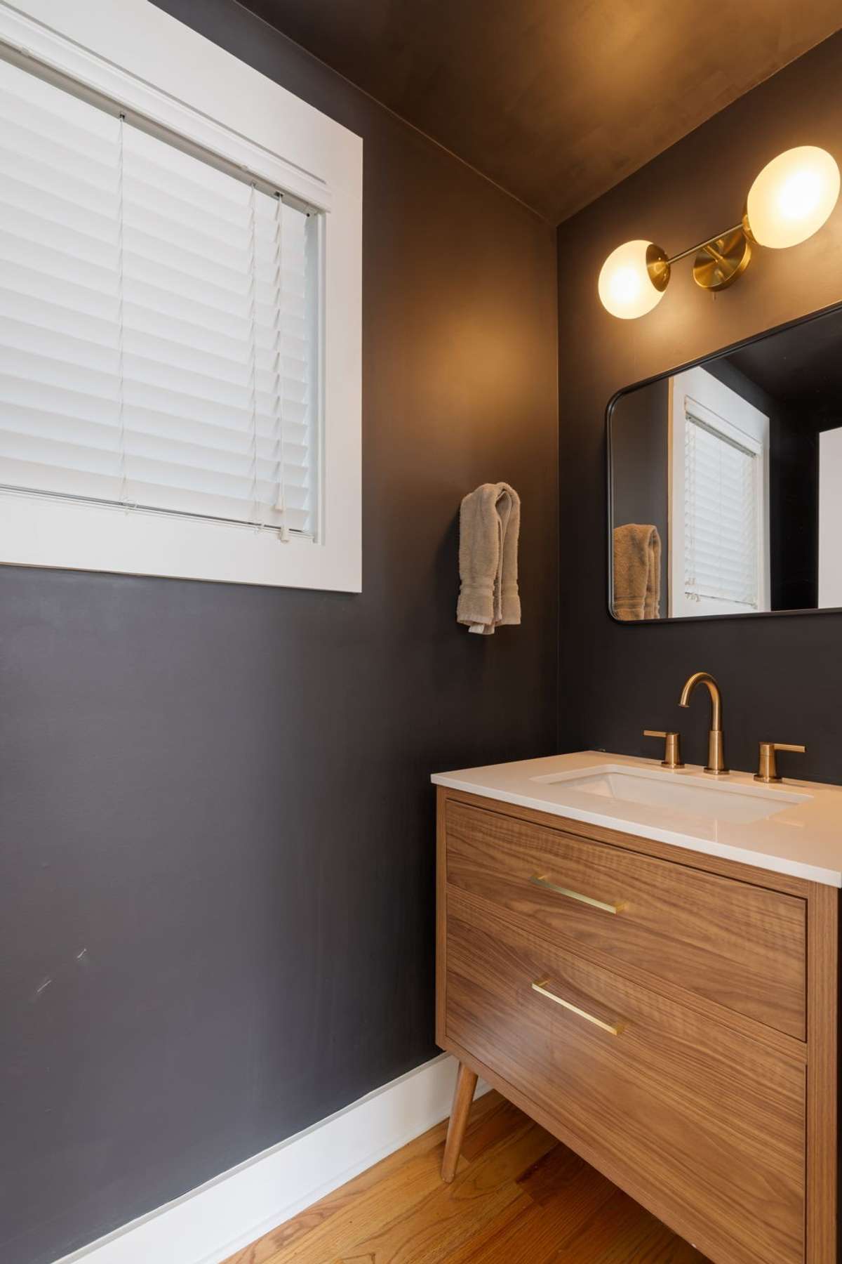 Powder room has been remodeled and is gorgeous!