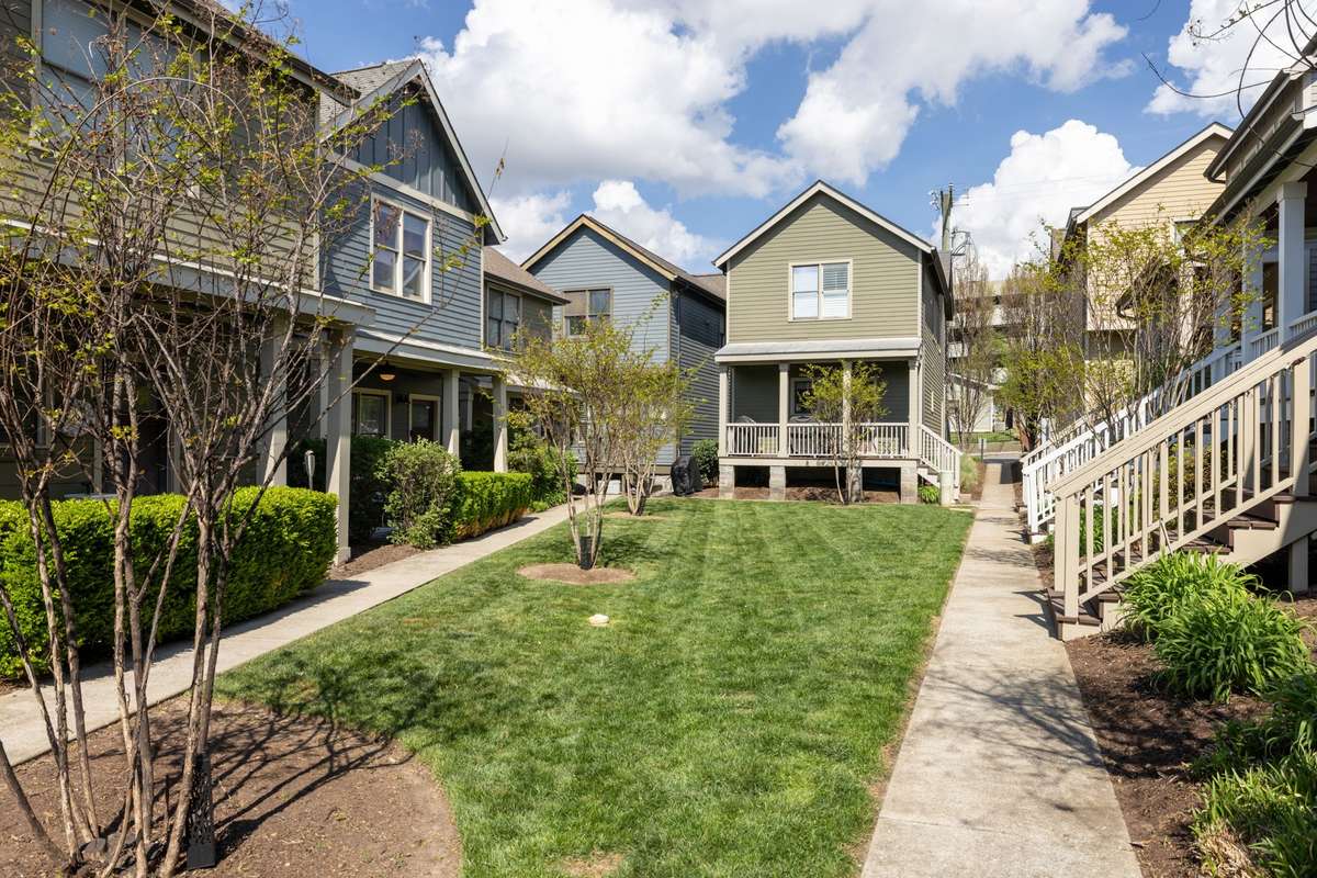 Private common greenspace in front of the home