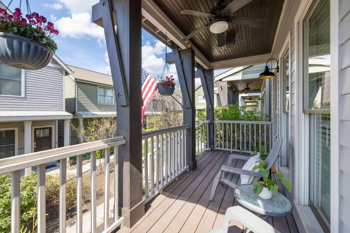 Generously sized front porch, perfect for sipping your morning coffee!