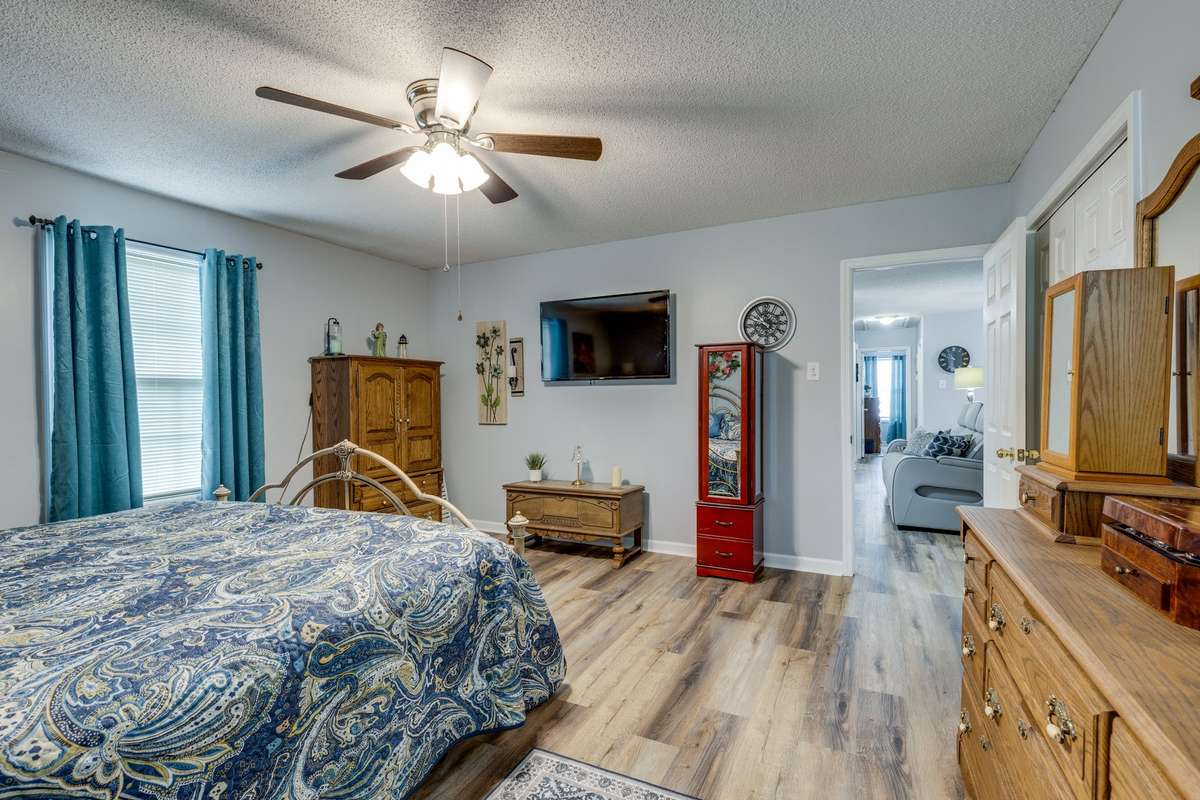 Spacious master bedroom with a walk-in closet