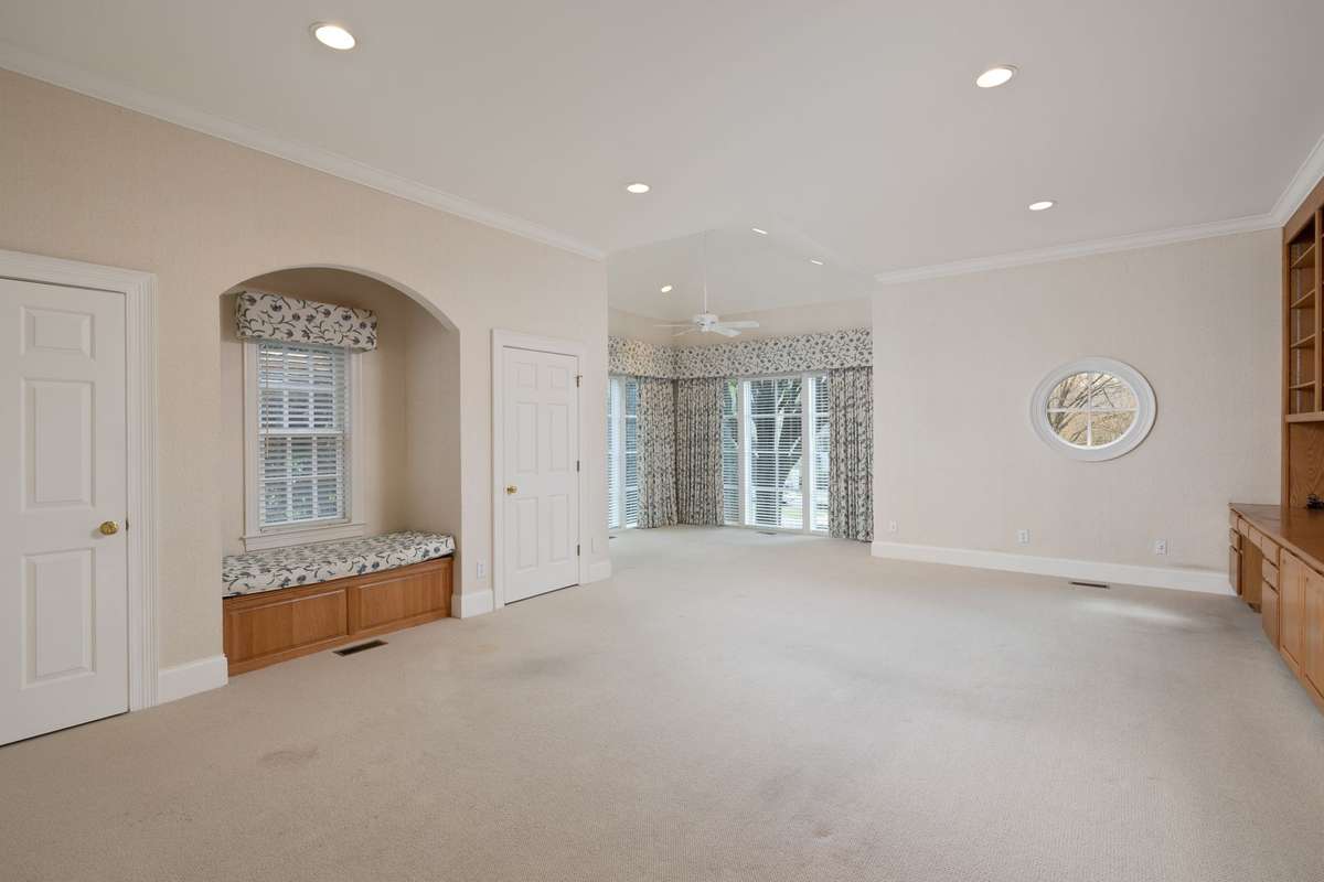 Window seat in family room to cozy up on