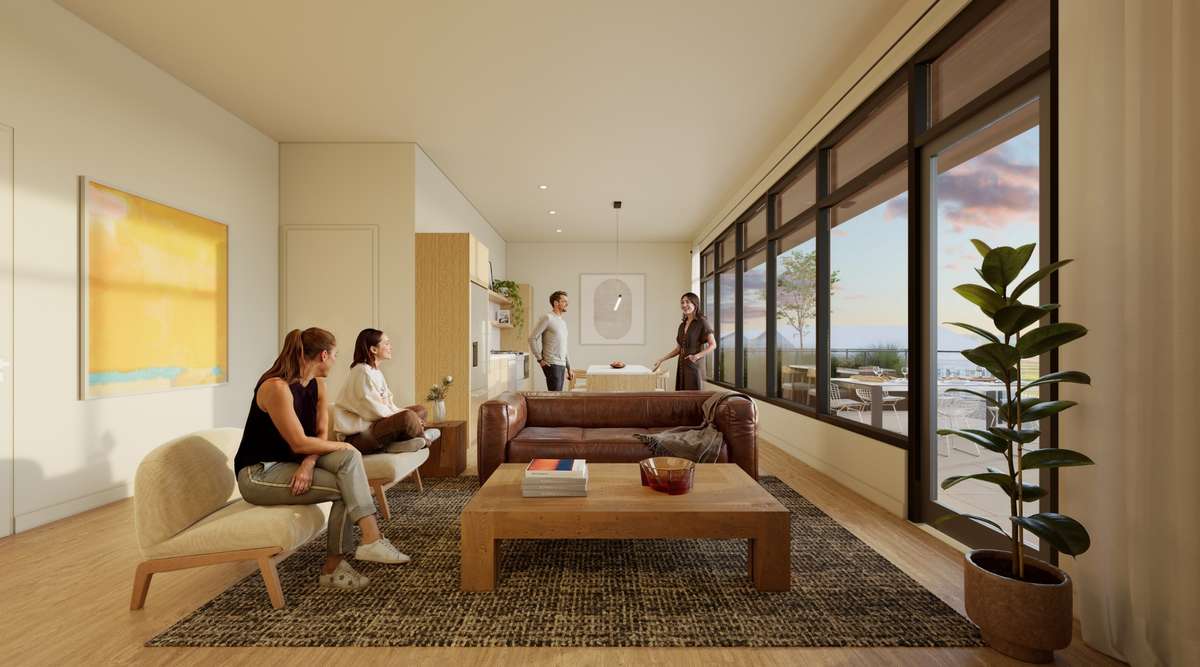 Open living spaces with easy, functional layouts and generous ceiling heights from 9 to 11 feet