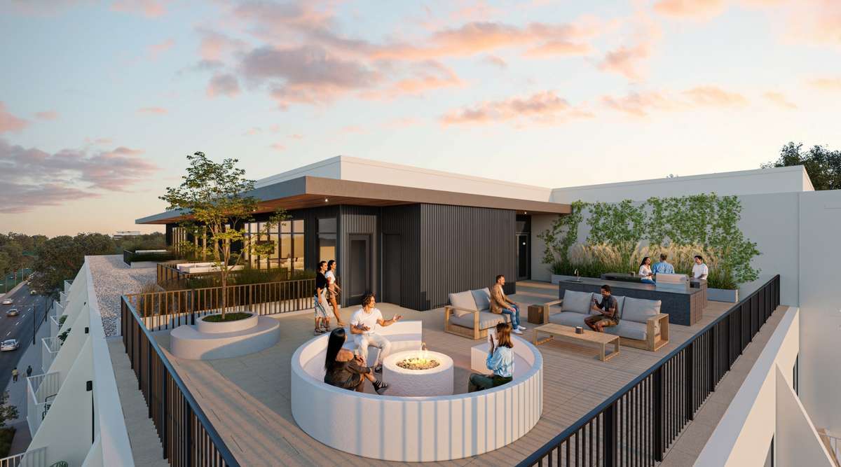 Rooftop terrace with skyline views, ideal for relaxing or spending time with friends and guests