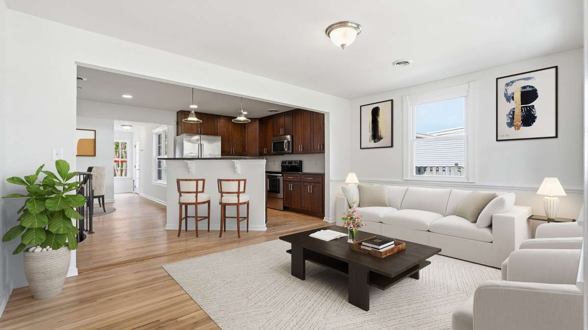 Virtually staged living room