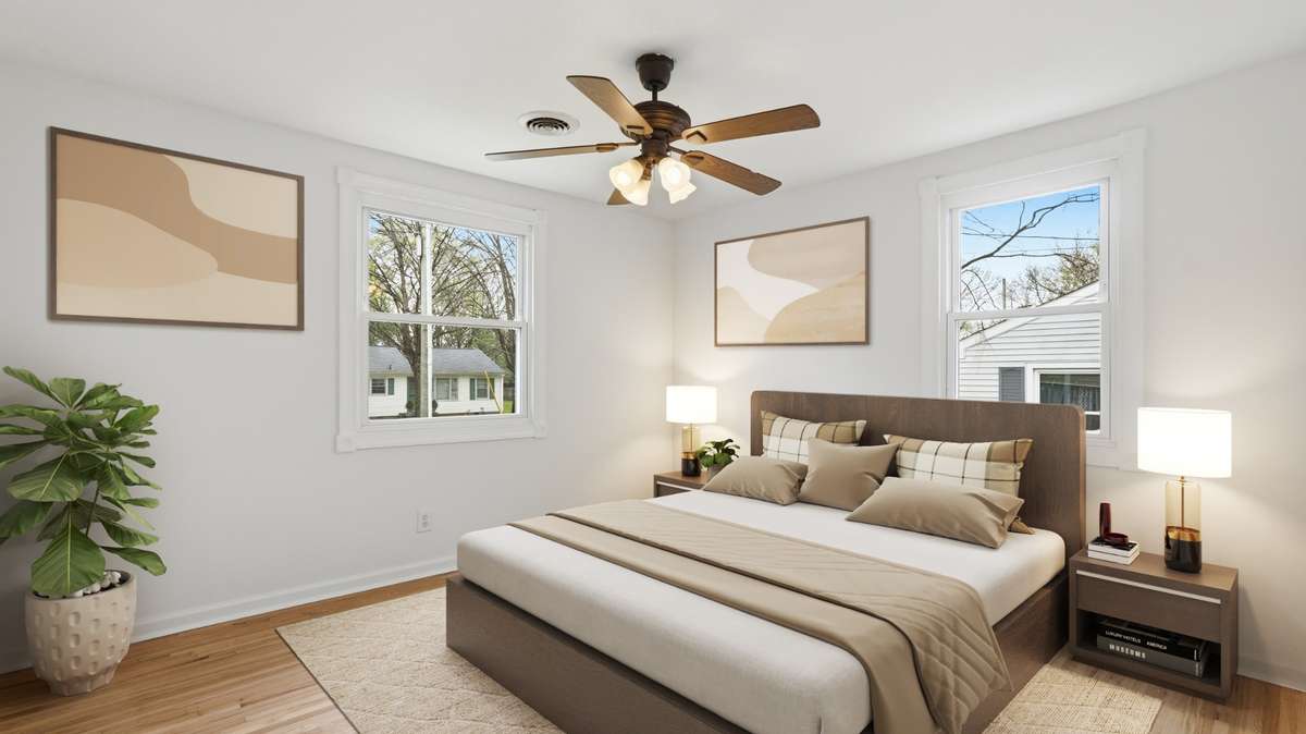 Virtually staged bedroom 2