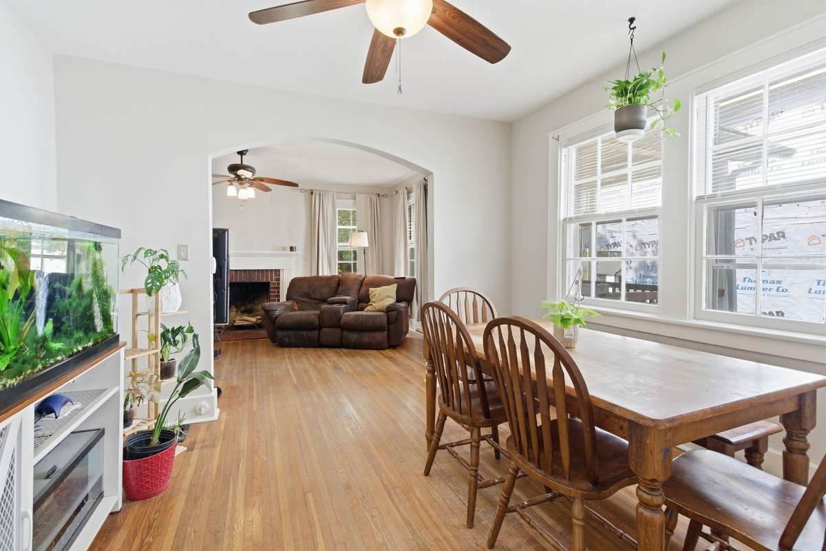 Bright dining area