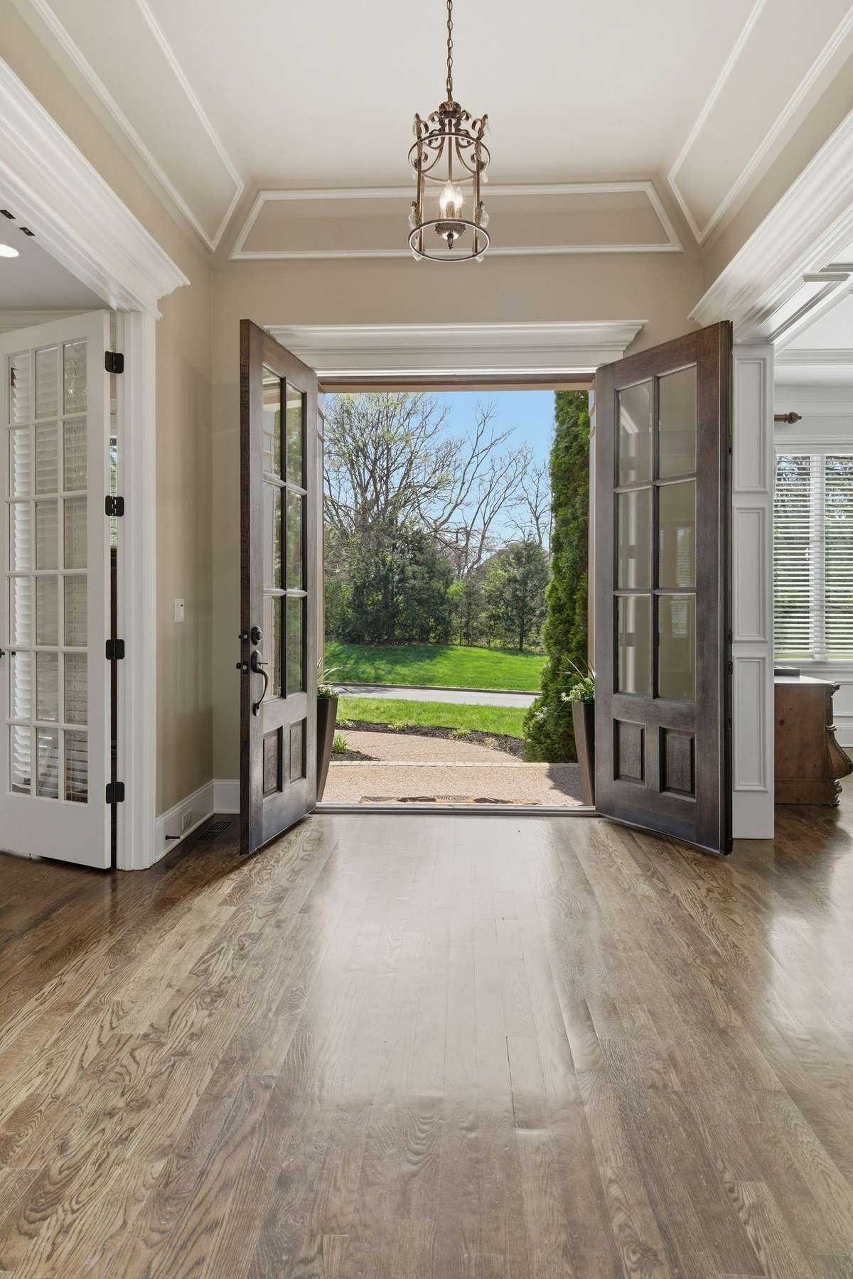 Beautiful entry with double doors.