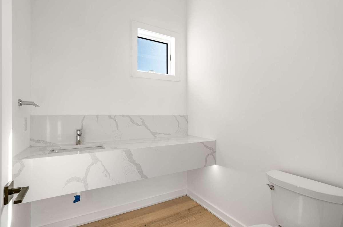 Powder room on the top floor, mirror to be selected