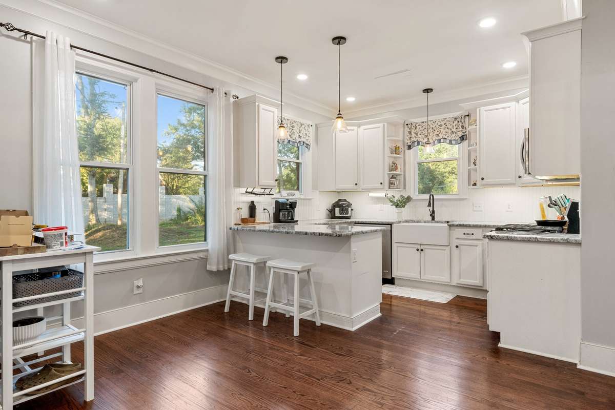 There is plenty of space in the kitchen for a breakfast nook/eat in area.