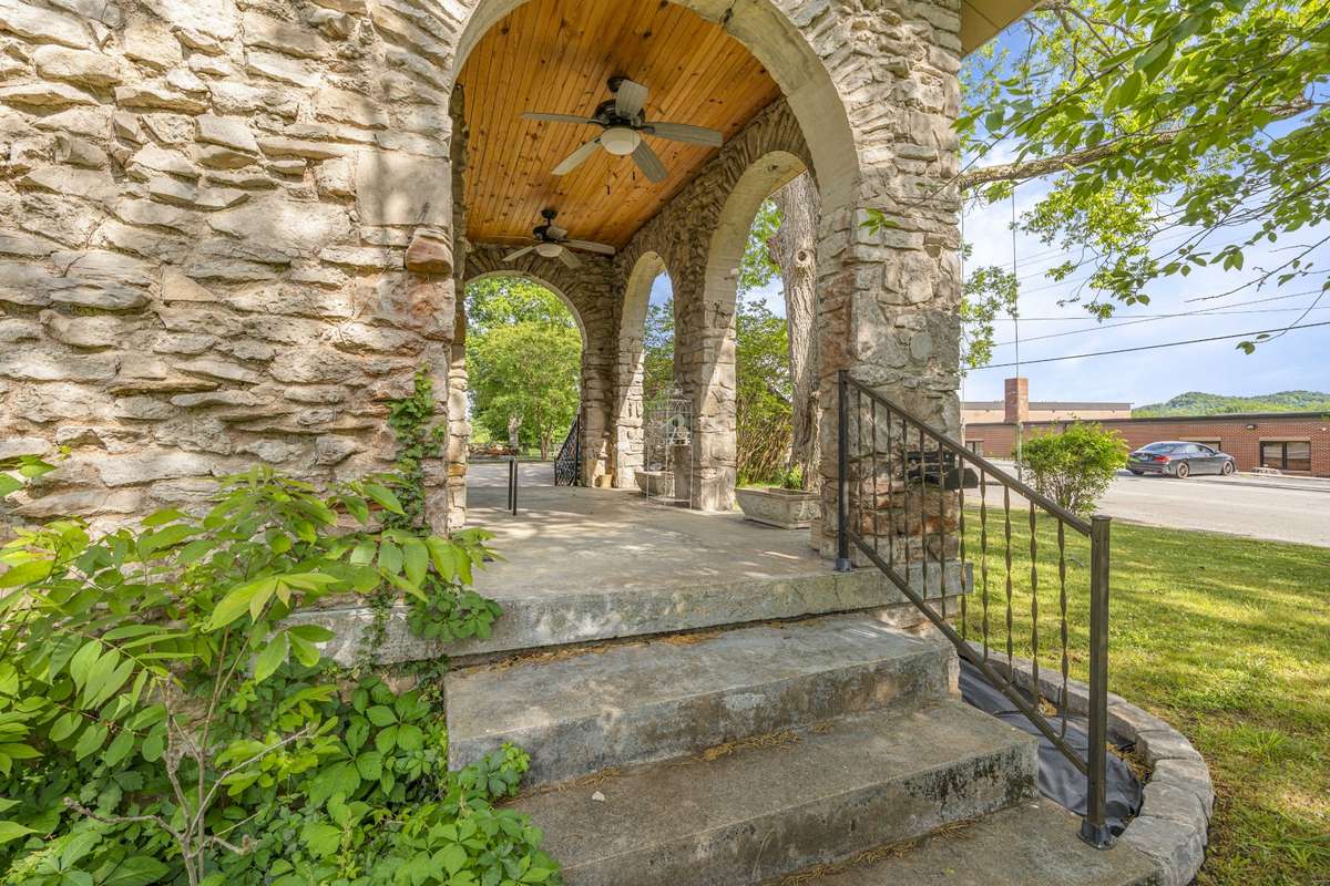 This beatiful porch is equipped with fans and ready for sipping tea on a warm southern afternoon!