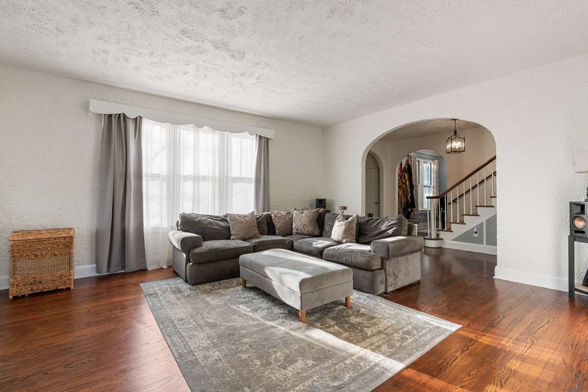 Very spacious living room on the main level.