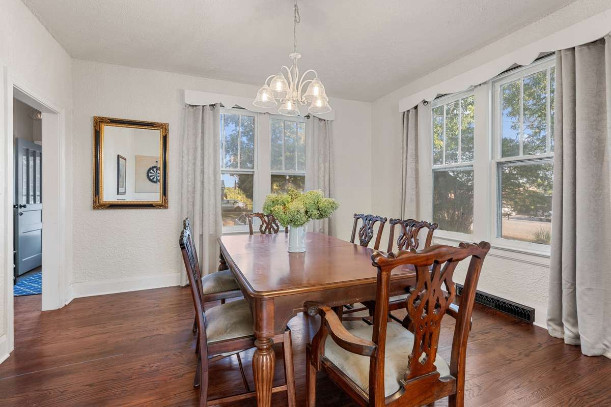 Formal dining room just off the kitchen.