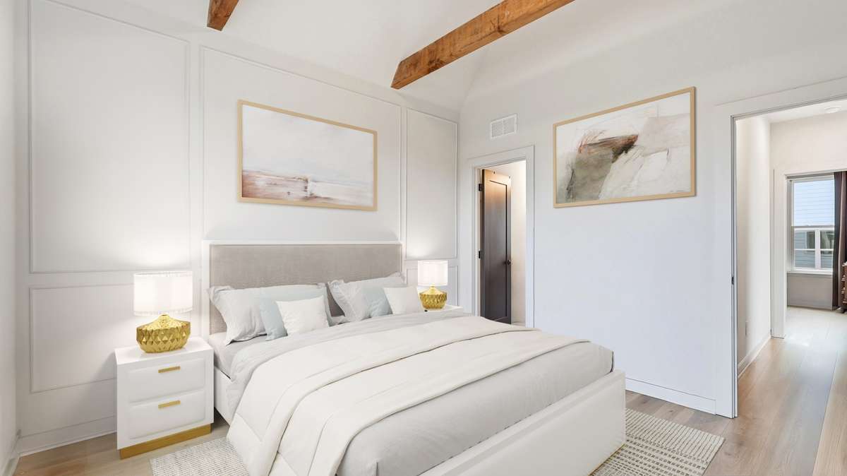 Guest Bedroom upstairs - virtually staged